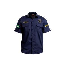 Camisa Social Azul GCM Rio Verde - Frente